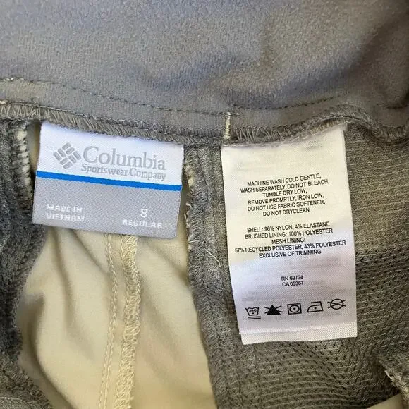 Columbia Womens Saturday Trail II Convertible Hiking Pants Cream/Tan Lightweight - Picture 15 of 16